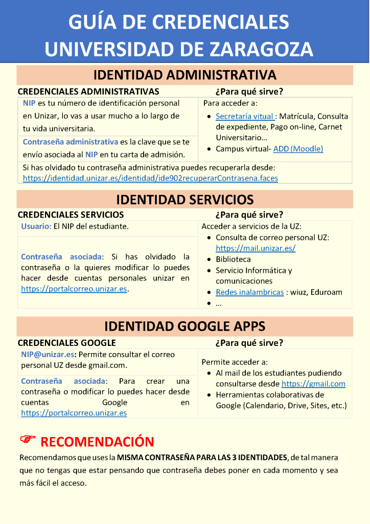 Guía credenciales